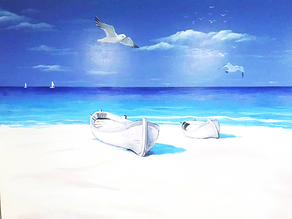 奥克伍德公司休闲区彩绘墙体