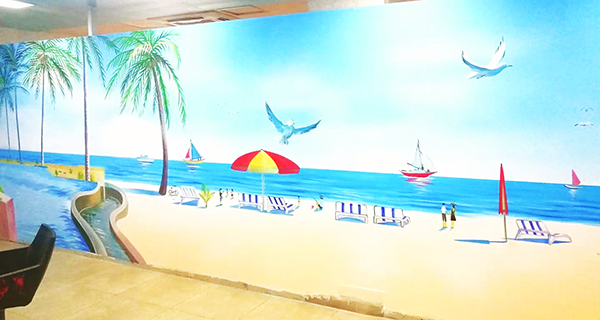 奥克伍德公司休闲区彩绘墙体