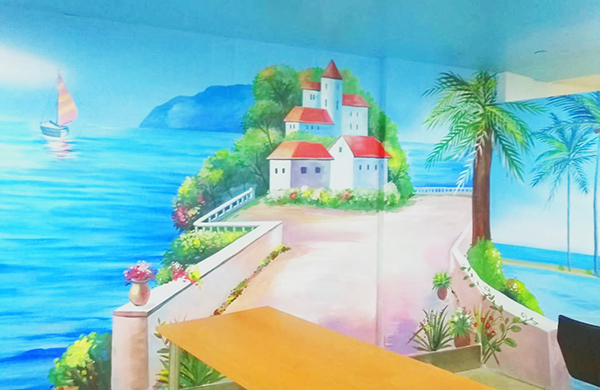 奥克伍德公司休闲区彩绘墙体