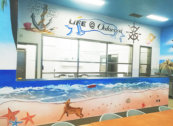 奥克伍德公司休闲区彩绘墙体