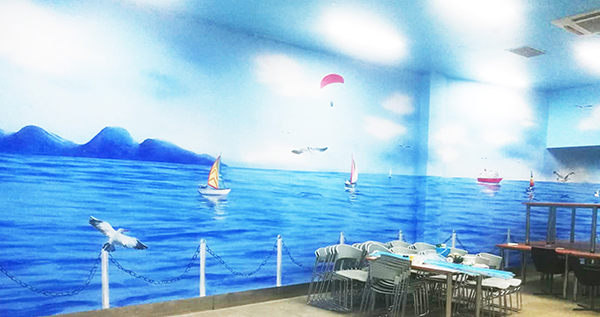 奥克伍德公司休闲区彩绘墙体
