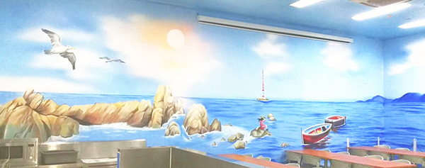 奥克伍德公司休闲区彩绘墙体