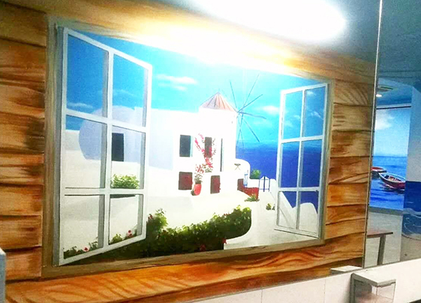 奥克伍德公司休闲区彩绘墙体