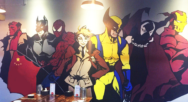 江湖火锅串串店墙面彩绘